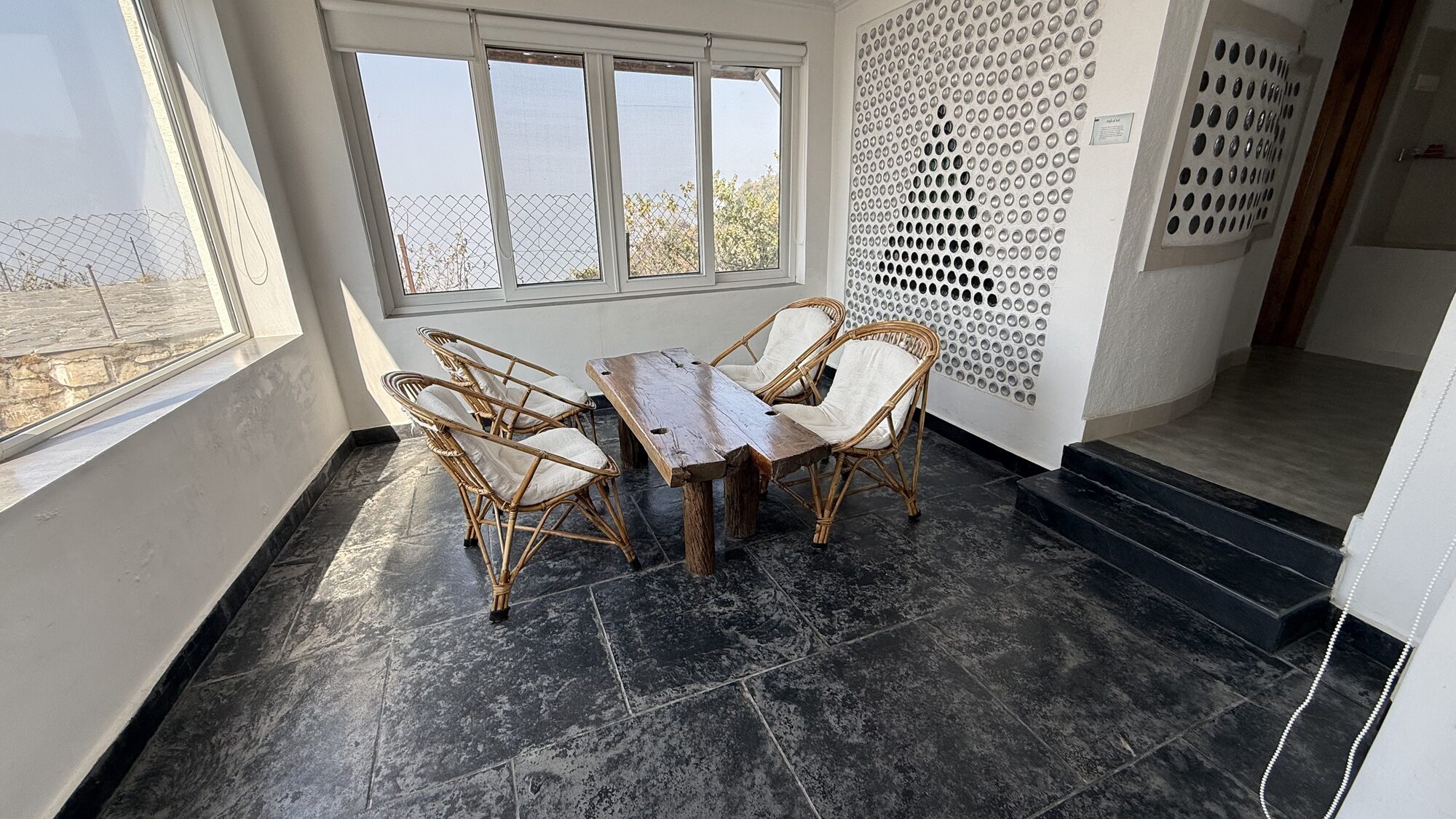 Relaxation area surrounded by nature